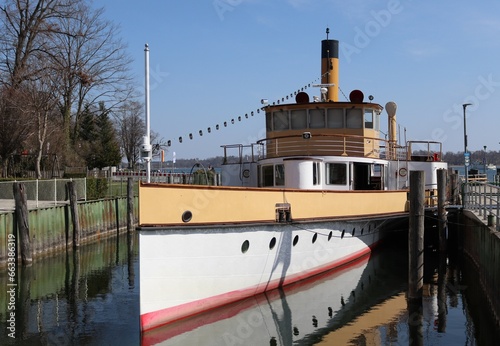 moored boat on Chiemsee, Germany