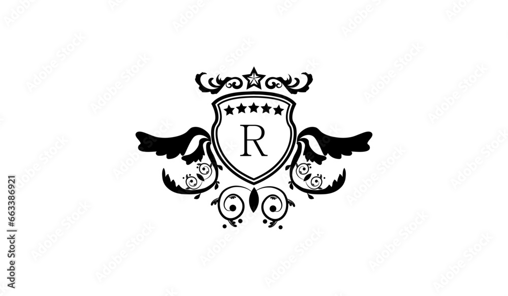 Elegant ornamental logo R Elegant ornamental logo R