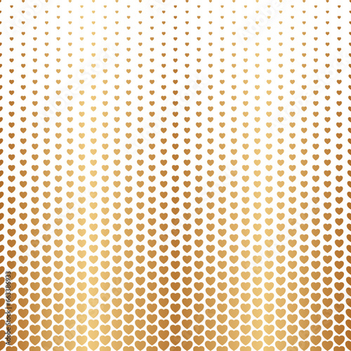 Gold heart seamless pattern. Repeating golden hearts background. Prints for design. Repeated contemporary wallpaper. Repeat printed. Geometric printing. Modern stylish printable. Vector illustration