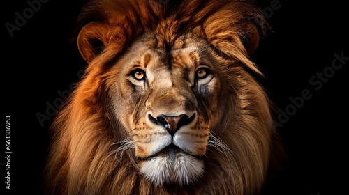 lion head portrait  isolated on black background © AB malik