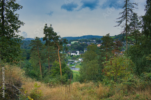 Harra an der Bleichlochtalsperre, an der Saale in Thüringen, Deutschland