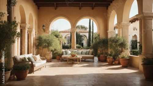 Mediterranean Villa Courtyard