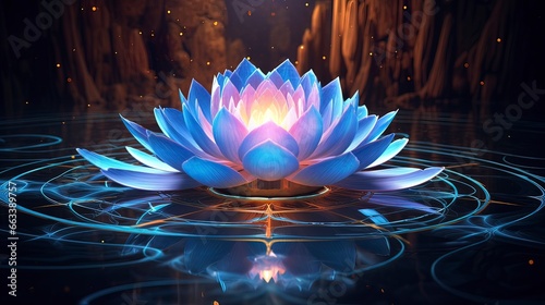 Magical lotus flower on the...