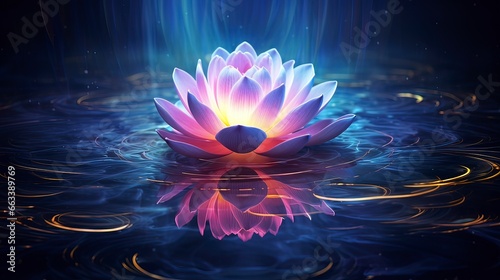 Magical lotus flower on the...