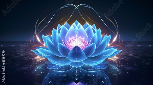Magical lotus flower on the...