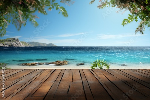 Table by the ocean, a summer canvas for your product montage © Jawed Gfx