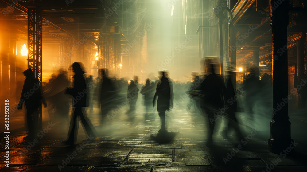 New York City's Anonymous Crowd in Motion Blur