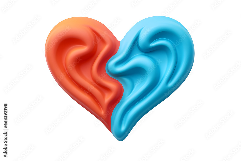 Happy Valentine's Day, icon with shape plasticine effect. Y2K, colorful heart design for greeting cards, posters, banners, flyers, invitations to parties, and social media templates. Generative AI. Happy Valentine's Day, icon with shape plasticine effect. Y2K, colorful heart design for greeting cards, posters, banners, flyers, invitations to parties, and social media templates. Generative AI.
