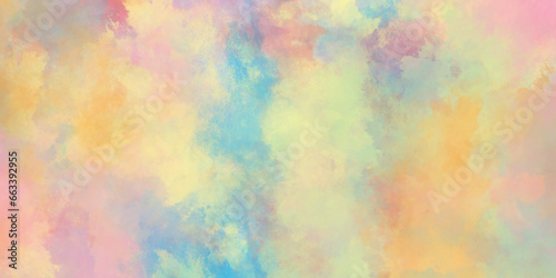 Abstract horizontal background designed with colorful splashes of watercolor, Vector watercolor art background with watercolor splashes, The color splashing in the paper for any creative design.