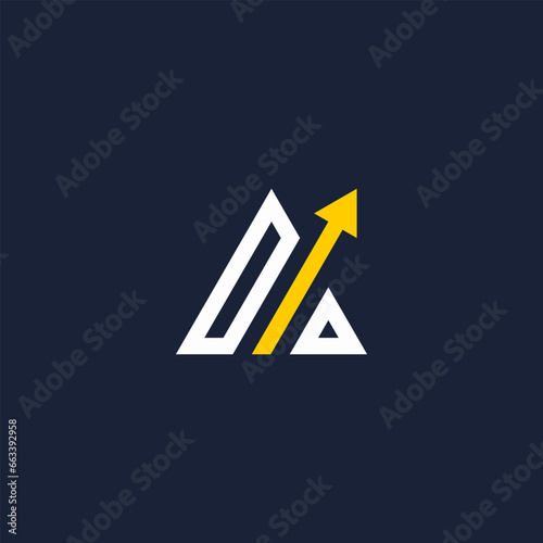 abstract triangle arrow logo letter A