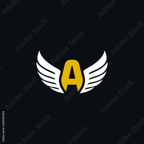 initial letter A wing logo
