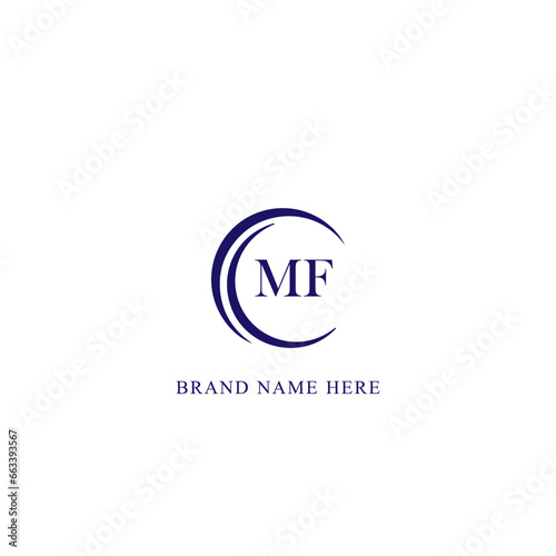 MF logo. M F design. White MF letter. MF, M F letter logo design. Initial letter MF linked circle uppercase monogram logo. M F letter logo vector design. 