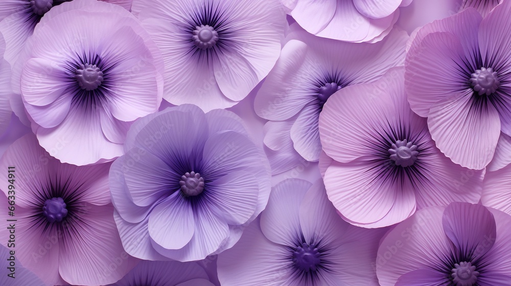 a bunch of purple flowers that are in the middle of a wall. generative ai a bunch of purple flowers that are in the middle of a wall. generative ai
