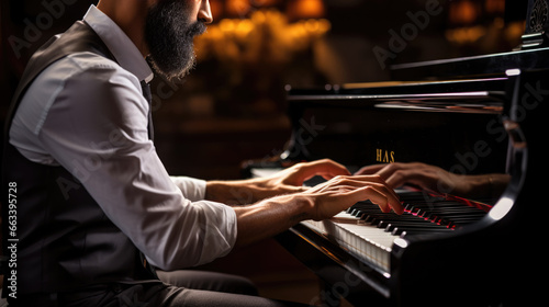 Musician plays the piano