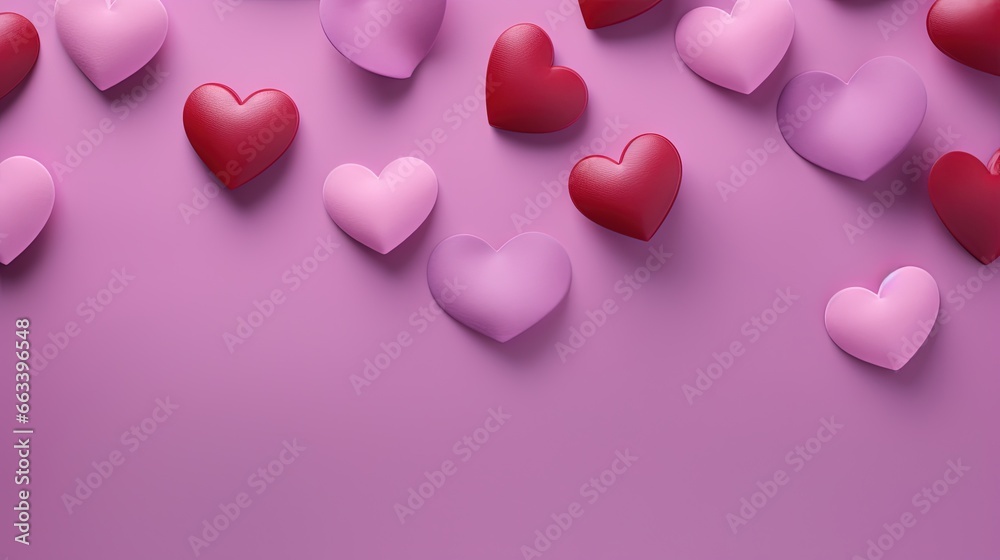  a bunch of pink and red hearts on a pink background.  generative ai