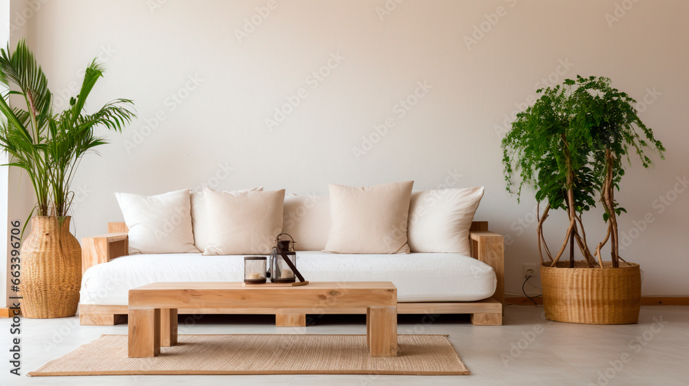 The living room is furnished with eco-friendly wooden furniture. The living room is furnished with eco-friendly wooden furniture.