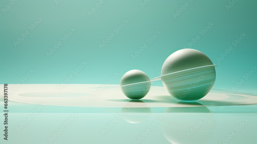 two white eggs sitting on top of a blue and green surface. generative ai two white eggs sitting on top of a blue and green surface. generative ai