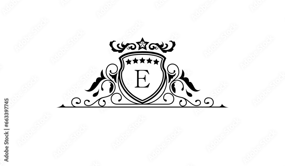 Luxury anniversary logo E Luxury anniversary logo E