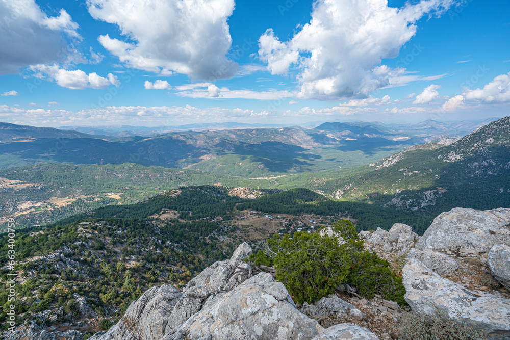 The scenic view of Kızlar Dağı and Alimpınarı plateau at Taurus mountains, Antalya