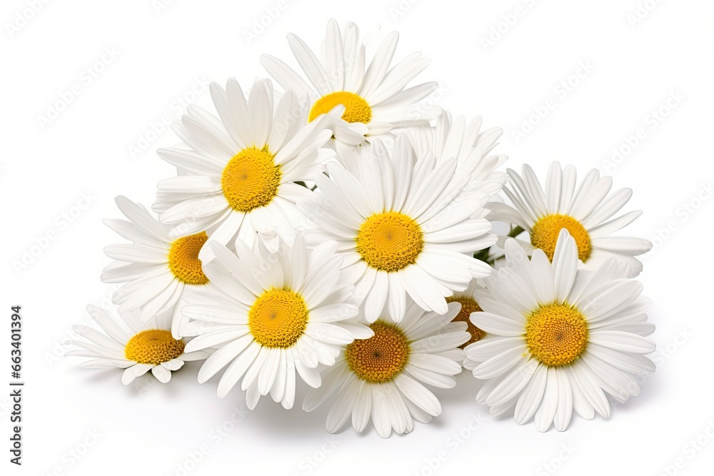 Common daisy isolated on white background. Common daisy isolated on white background.