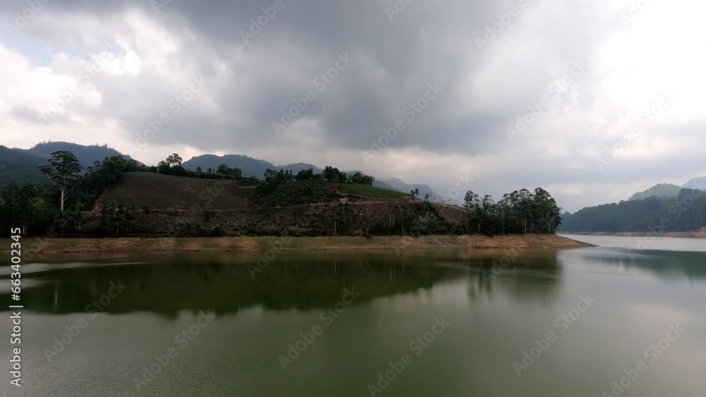 Panoramic view of a lake amid the mountains Panoramic view of a lake amid the mountains