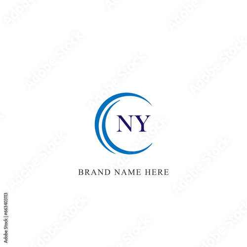 NY logo. N Y design. White NY letter. NY, N Y letter logo design. Initial letter NY linked circle uppercase monogram logo. N Y letter logo vector design. 