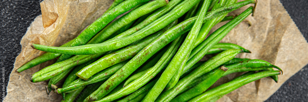 green bean fresh raw bean pod healthy eating cooking meal food snack on the table copy space food background rustic top view green bean fresh raw bean pod healthy eating cooking meal food snack on the table copy space food background rustic top view