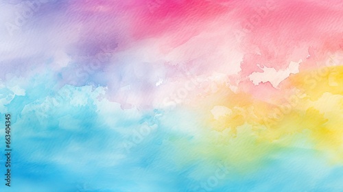  a painting of a rainbow colored sky with clouds in the background. generative ai