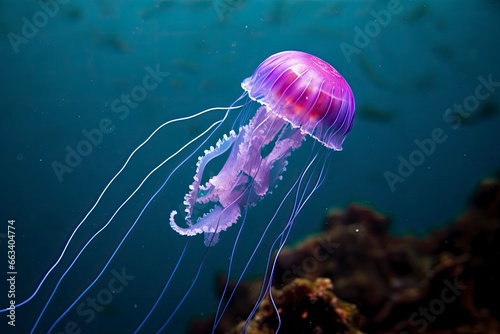 Mauve stinger purple jellyfish.