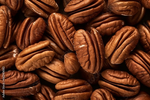 A close-up image of pecans. Generative AI