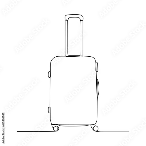Suitcase one continuous line art drawing