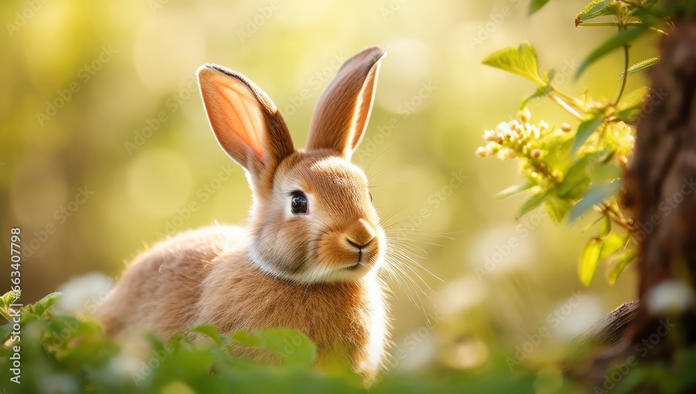 Easter Bunny with beautiful Spring Nature. Easter Bunny with beautiful Spring Nature.
