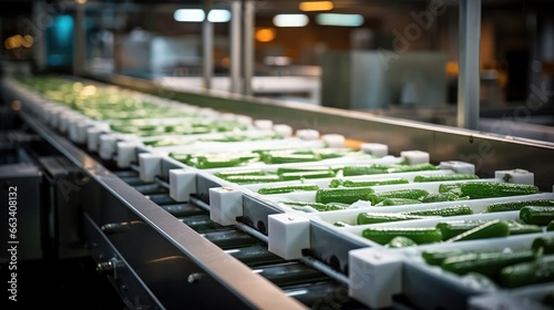 Cucumber, Products Cucumber for automatic packaging. Concept with automated food production.