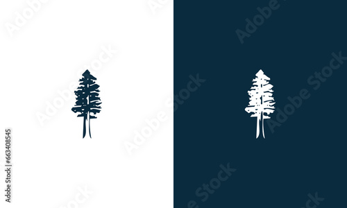 collection of pine tree logo design vector illustration