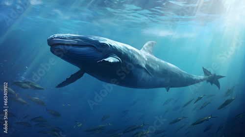 Whale Swimming Underwater