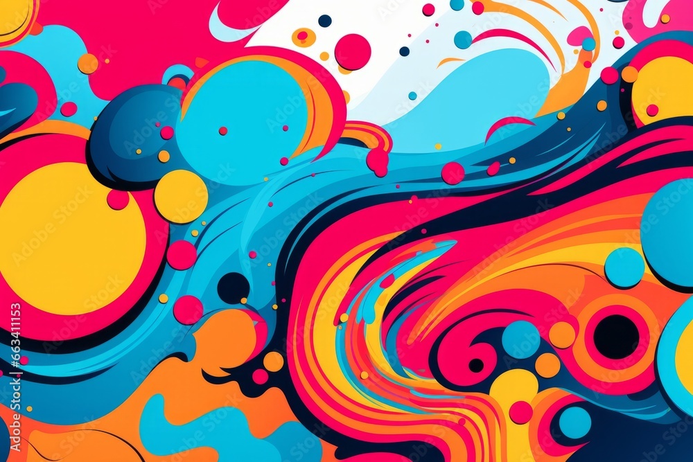 vibrant and mesmerizing abstract colorful pop art, Generative AI