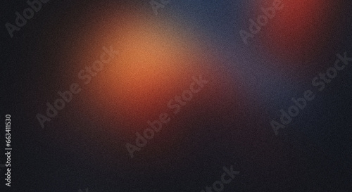 orange dot blue on dark , empty space grainy noise grungy texture color gradient rough abstract background , shine bright light and glow template
