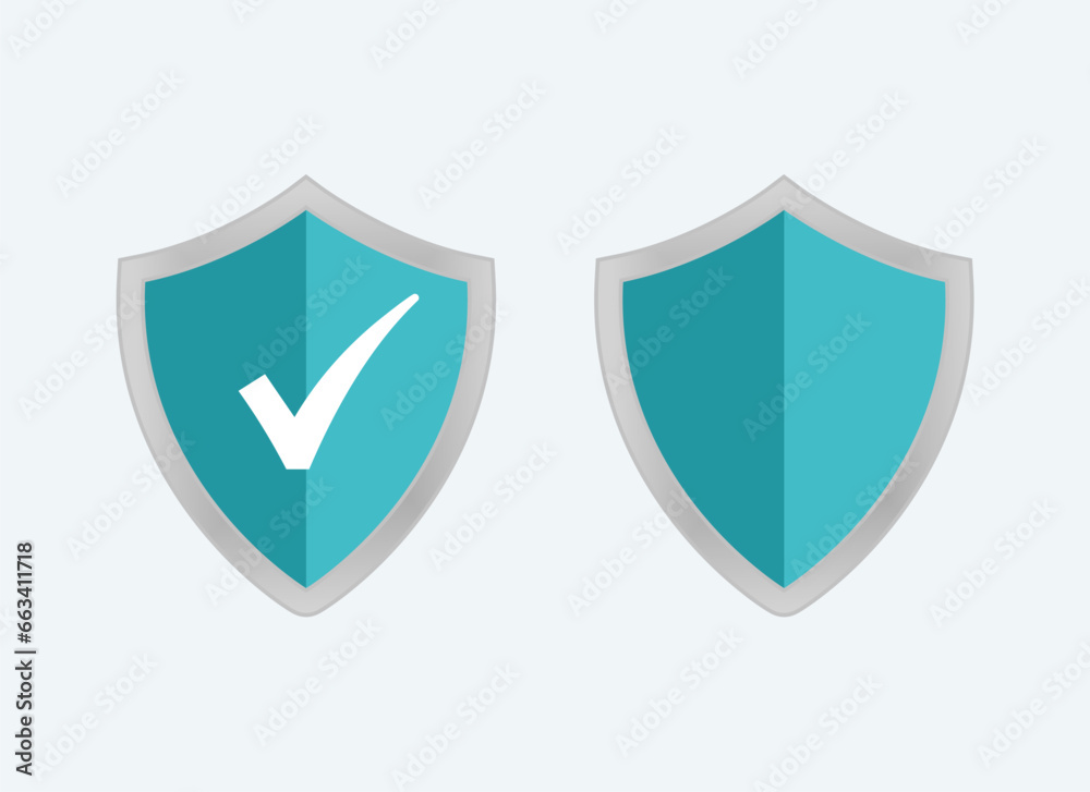 Shields and check marks icons - İllüstrasyon Shields and check marks icons - İllüstrasyon