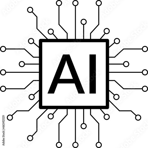 icon chip technology futuristic artificial intelligence ai power digital transformation