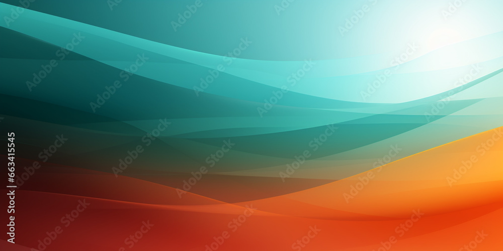 Abstract teal Orange Red blurred gradient background