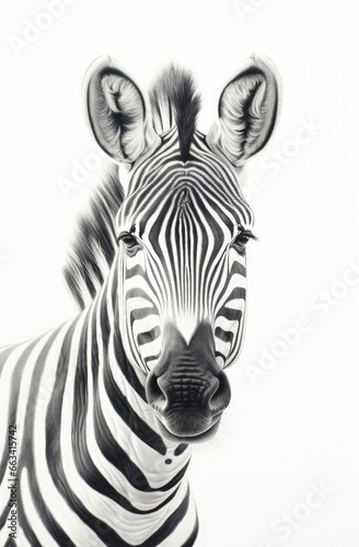 Zebra animal illustration  nature conservation  black and white