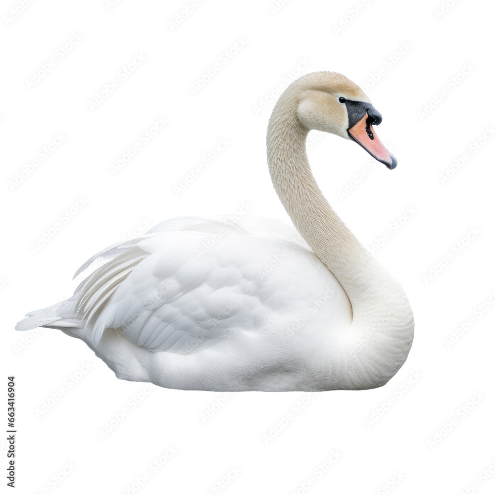 Mute swan on transparent background Mute swan on transparent background