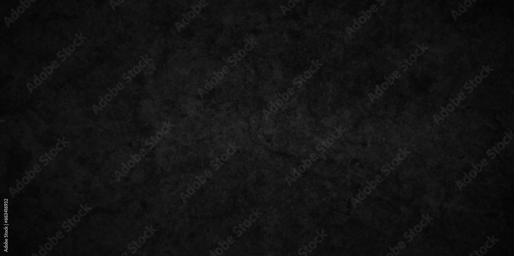 Black stone wall texture grunge rock surface. dark gray background backdrop. wide panoramic banner. old wall stone for dark black distressed grunge background wallpaper rough concrete wall. 