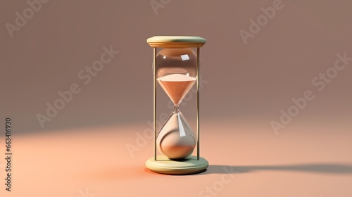 Hourglass with Time Planning Concept on Light Background. AI generated