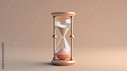 Hourglass with Time Planning Concept on Light Background. AI generated