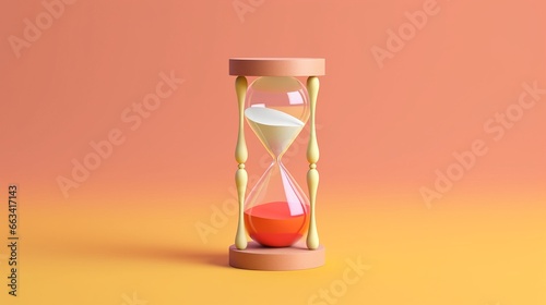 Hourglass with Time Planning Concept on Light Background. AI generated