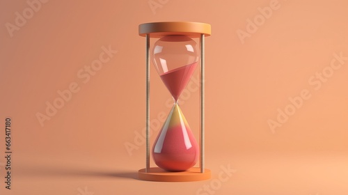 Hourglass with Time Planning Concept on Light Background. AI generated