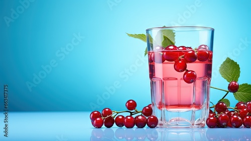 Wallpaper Mural  a glass of water with cherries on the rim and a blue background with a few cherries on the rim and a few cherries on the rim.  generative ai Torontodigital.ca