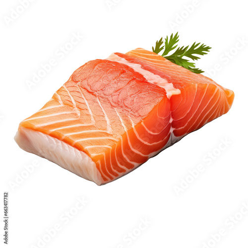 Salmon raw steak on transparent background