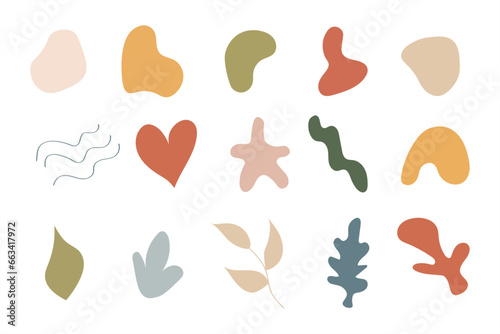 Vector simple hand drawn vector doodle shapes set elements for decoration and design